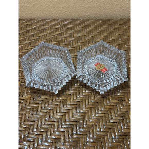 Vintage ANNA HUTTE BLEIKRISTALL Lead Crystal Candle Holder Pillar Set of 2 - Picture 5 of 8